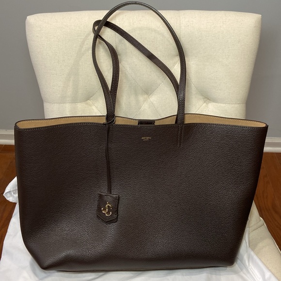 Jimmy Choo Nine2Five E/W Leather Tote + Pouch - Picture 4 of 15